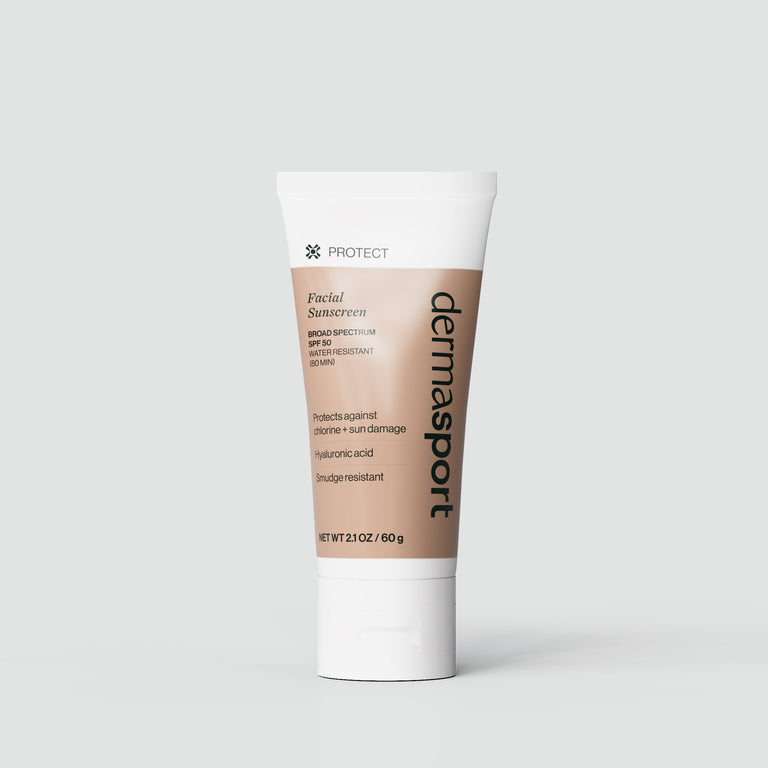 Dermasport's SPF 50 Facial Sunscreen is Hawaii reef-safe and very water-resistant mineral sunscreen protection.