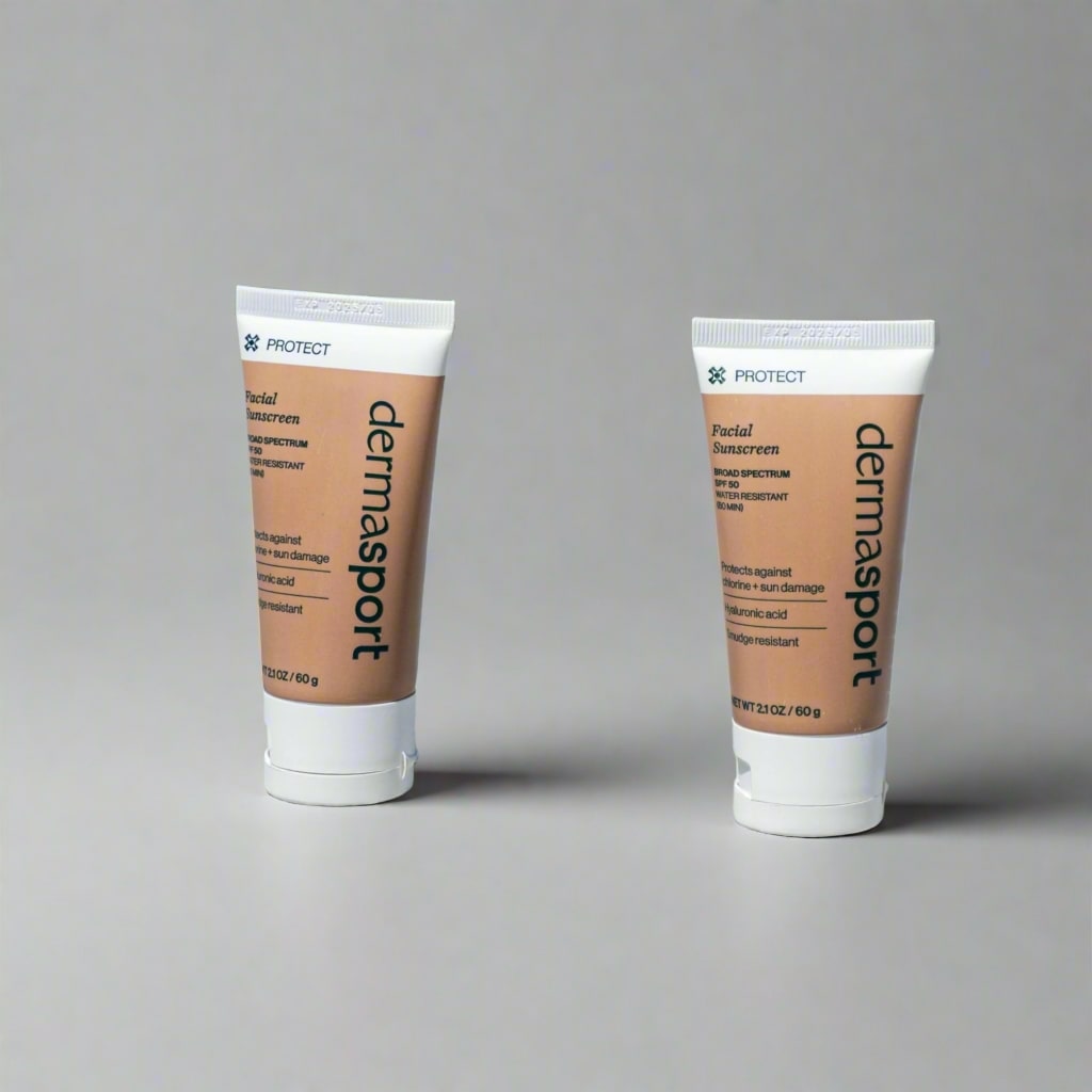 2-Pack of water-resistant SPF 50 Facial Sunscreen for swimmers