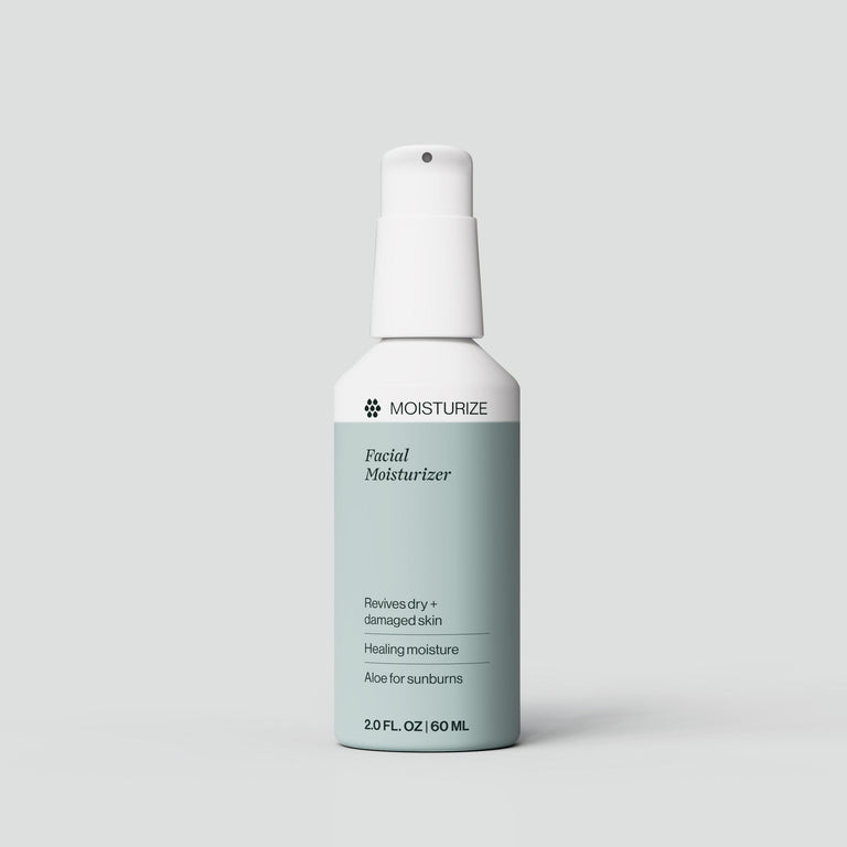 Dermasport's Facial Moisturizer soothes dry skin and calms chlorine rash with aloe vera, green tea leaf and chamomile flower.
